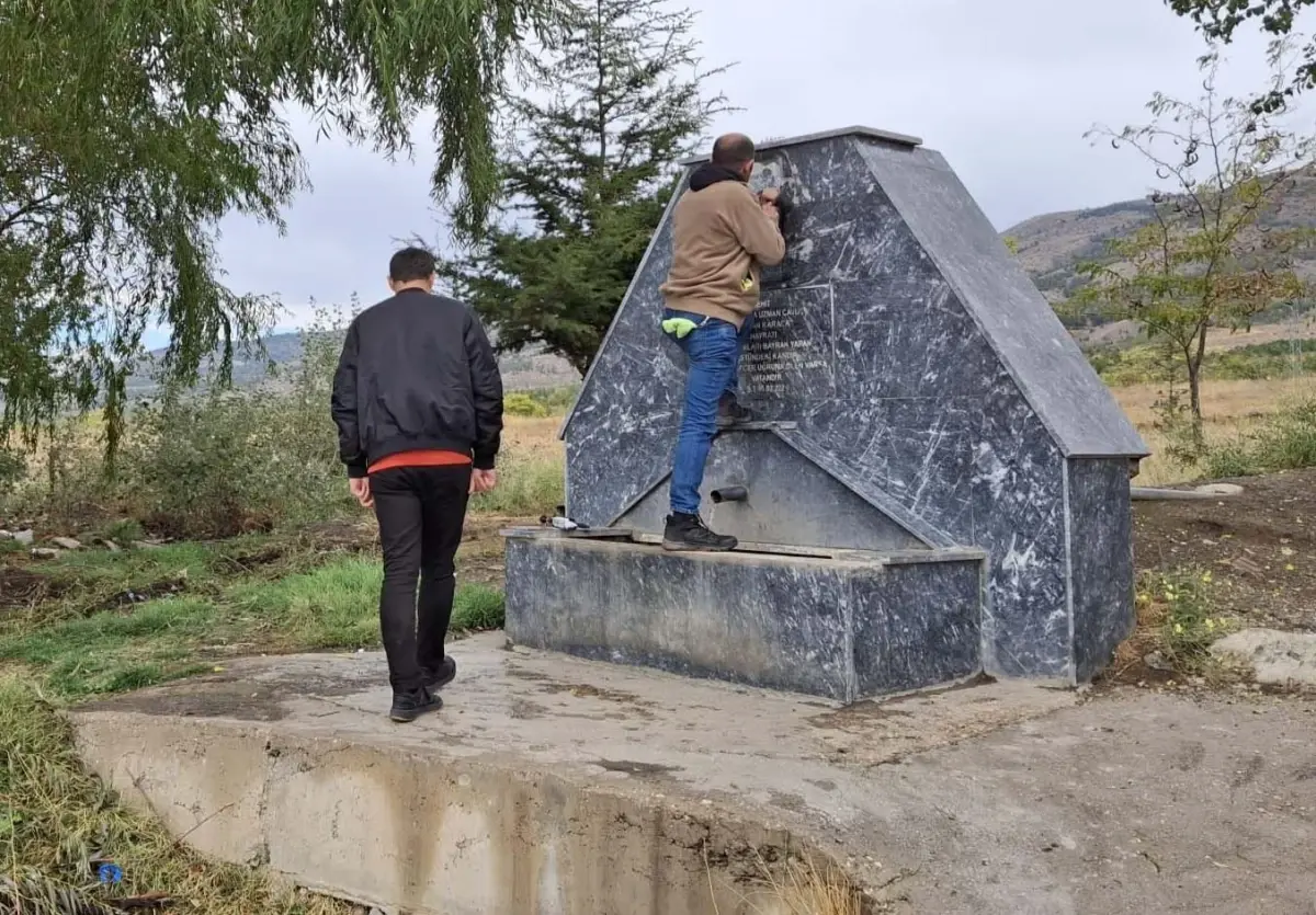 eskisehirde sehit jandarma uzman cavus tarkan karacanin hayrat cesmesi tahrip edildi xfxAGpGv